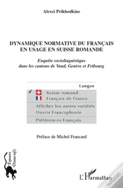 Capa do artigo Dynamique Normative Du Français En Usage En Suisse Romande ; Enquête Sociolinguistique