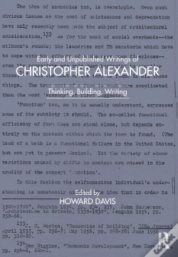 Capa do artigo Early And Unpublished Writings Of Christopher Alexander