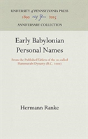 Early Babylonian Personal Names - Preview