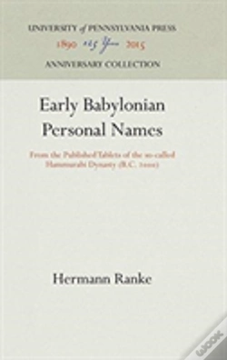 Capa do artigo Early Babylonian Personal Names