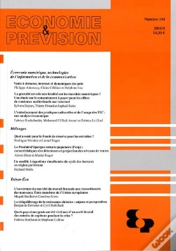 Capa do artigo Economie Et Prevision (N.194 2010/3)