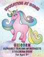 Education At Home Unicorn Alphabet Tracing Worksheets & Coloring Book For Ages 3+ - Preview