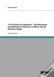 Capa do artigo "Ein Grund Von Gegenteil". Die Bereitung Synthetischen Potentials In Rilkes Vierter Duineser Elegie