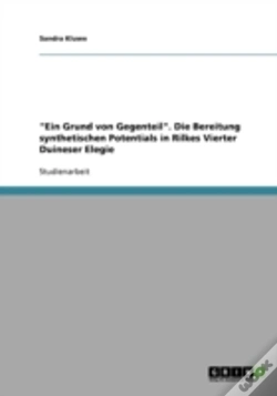 Capa do artigo "Ein Grund Von Gegenteil". Die Bereitung Synthetischen Potentials In Rilkes Vierter Duineser Elegie