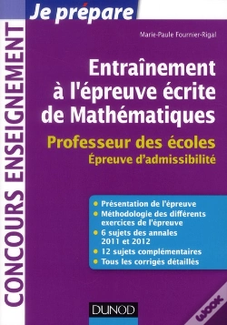 Capa do artigo Entraînement À L'Épreuve Écrite De Mathématiques ; Professeur Des Écoles