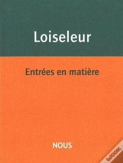 Capa do artigo Entrées En Matière