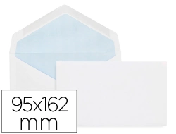 Capa do artigo Envelope liderpapel branco com fundo 95x162 mm engomado aba em bico embalagem de 25 unidades