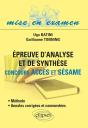 Epreuve D'Analyse Et De Synthèse - Concours Accès Et Sésame - Méthode Et Annales Corrigées Et Commentées - Preview