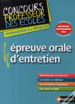 Capa do artigo Épreuve Orale D'Entretien ; Concours Professeur Des Écoles (Édition 2009)