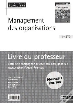 Capa do artigo Equilibre; Management Des Organisations ; 1ère Stg ; Livre Du Professeur