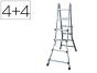 Escada telescopica de aco e aluminio de 4+4 degraus pvc antideslizante en131-4 - Preview