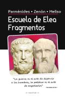 Escuela De Elea. Fragmentos