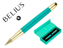 Capa do artigo Esferografica belius soiree aluminio turquesa dourado tinta azul caixa de oferta