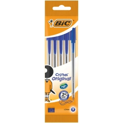 Capa do artigo Esferográfica Bic Cristal Original, 5 unidades de cor Azul