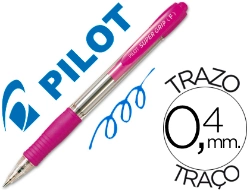 Capa do artigo Esferográfica Pilot Super Grip Rosa - Retrátil - Com Grip- Tinta Base De Óleo