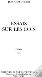 Capa do artigo Essais Sur Les Lois 1995 (2e Édition)