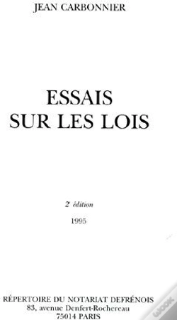 Capa do artigo Essais Sur Les Lois 1995 (2e Édition)