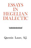 Essays In Hegelian Dialectic