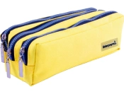 Capa do artigo Estojo Escolar Liderpapel - Retangular 3 bolsos - Amarelo Pastel -185x55x70 mm