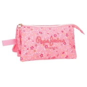 Capa do artigo Estojo Escolar Pepe Jeans Alenka Rosa 2025 Triplo 410074405070