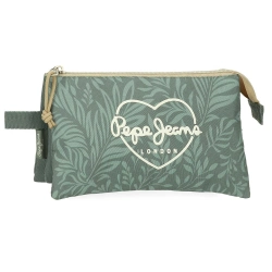 Capa do artigo Estojo Escolar Pepe Jeans Coralie Verde 2025 Triplo 410103405050