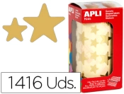 Capa do artigo Etiquetas apli autoadesivos estrelas grandes ouro em rolo com 1416 unidades