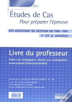 Capa do artigo Etudes Cas Pratique Epreuve Bts Assistante Gestion ; Professeur ; Edition 2003