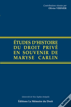 Capa do artigo Études D'Histoire Du Droit En Souvenir De Maryse Carlin