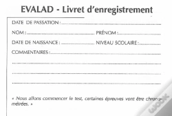 Capa do artigo Evalad - Livret D'Enregistrement Pack De 10 Livrets