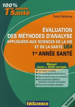 Capa do artigo Évaluation Des Méthodes D'Analyse Appliquées Aux Sciences De La Vie Et De La Santé ; Ue 4 ; Cours, Exercices, Annales Et Qcm Corrigés