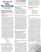 Excel Data Validation Tip Card