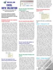 Excel Data Validation Tip Card