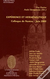 Capa do artigo Expérience Et Herméneutique ; Colloque De Nantes, Juin 2005