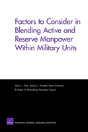 Factors To Consider In Blending Active And Reserve Manpower Within Military Units - Preview