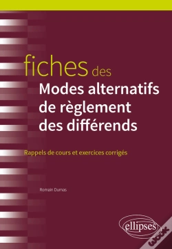 Capa do artigo Fiches Des Modes Alternatifs De Règlement Des Différends