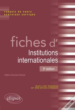 Capa do artigo Fiches D'Institutions Internationales 3e Edition