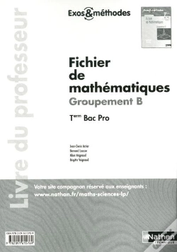 Capa do artigo Fichier De Mathematiques Terminale Bac Pro - Groupementnt B (Exos Et Methodes) Professeur 2011
