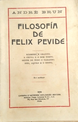 Capa do artigo Filosofía de Felix Pevide