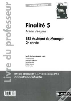 Capa do artigo Finalite 5 Bts 2eme Annee (Les Finalites) Professer - 2015