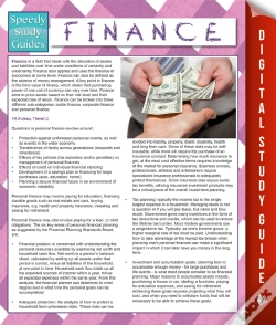 Capa do artigo Finance (Speedy Study Guides)