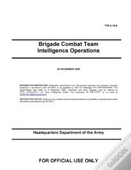 Fm 2-19.4 Brigade Combat Team Intelligence Operations