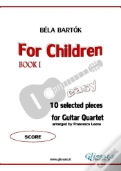 Capa do artigo For Children By Bartok (Easy Guitar Quartet) Score