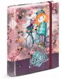 Forever Ninette Bicycle Pasta de 4 Anéis Papel Listrado, Borgonha - Preview