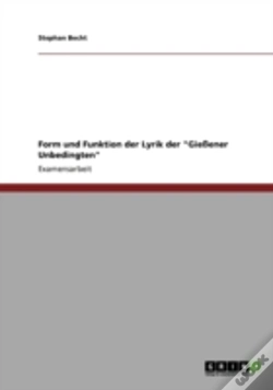 Capa do artigo Form Und Funktion Der Lyrik Der "Gieener Unbedingten"