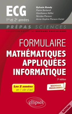 Capa do artigo Formulaire Mathématiques Appliquees - Informatique : Ecg 1re Et 2e Années ; Programme 2022