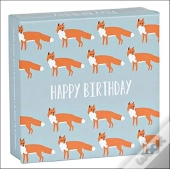 Foxy Birthday Mini Fliptop Notecard Box