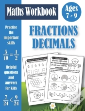 Capa do artigo Fractions And Decimals Workbook For Kids Ages 7-9