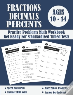 Capa do artigo Fractions, Decimals And Percents Timed Tests Math Workbook