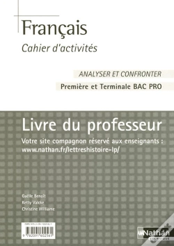 Capa do artigo Français ; Cahier D'Activités ; Bac Pro 1ère Et Terminale ; Livre Du Professeur (Édition 2007)