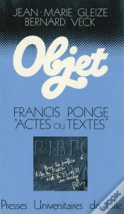 Capa do artigo Francis Ponge : Actes Ou Textes